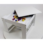 Masuta Pastel White 3 in 1 cu tabla de scris si spatii de stocare - MDF Liberty House